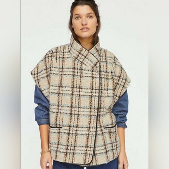 Anthropologie Andersen & Luath Plaid Capelet - Picture 1 of 4